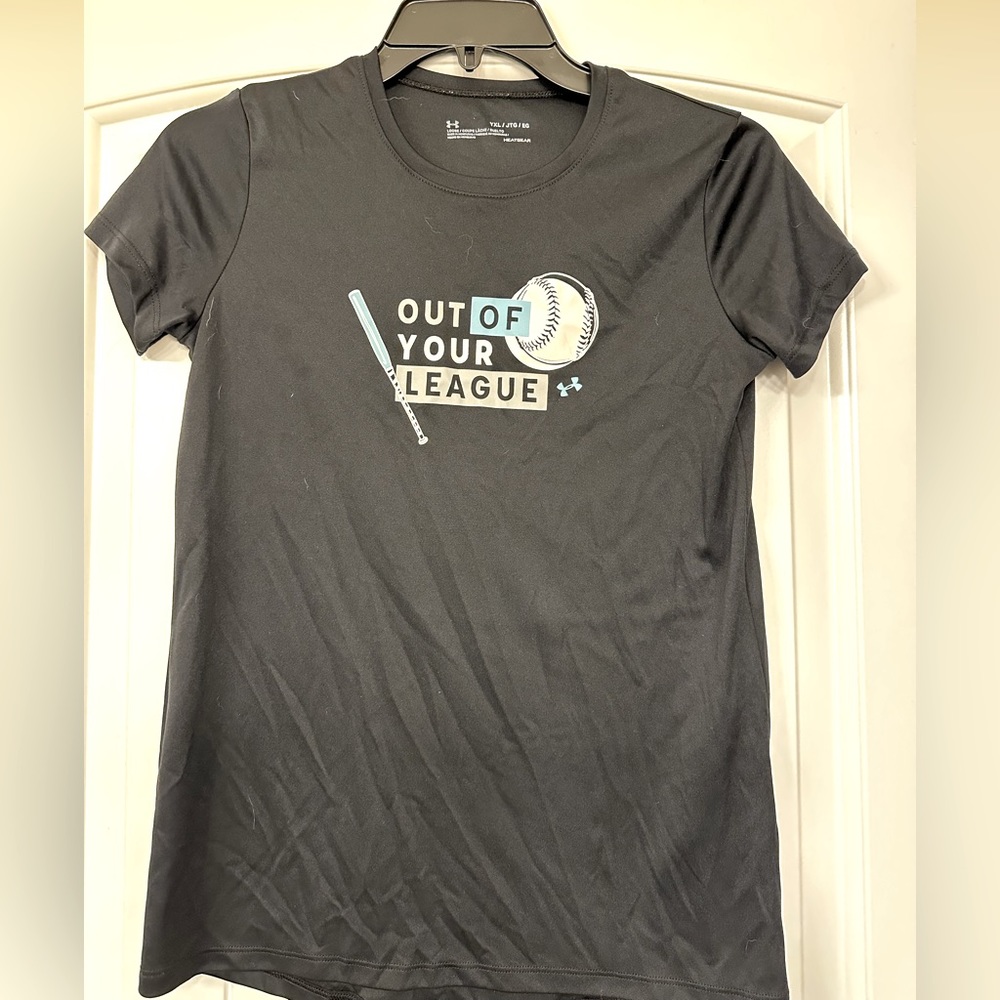 Girls dri-fit softball themed Under Armour tee shirt